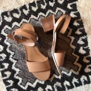 J. Crew Tan Block Heel Sandals